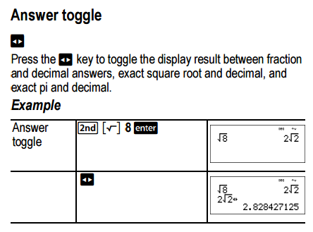 Calculator Toggle Answer