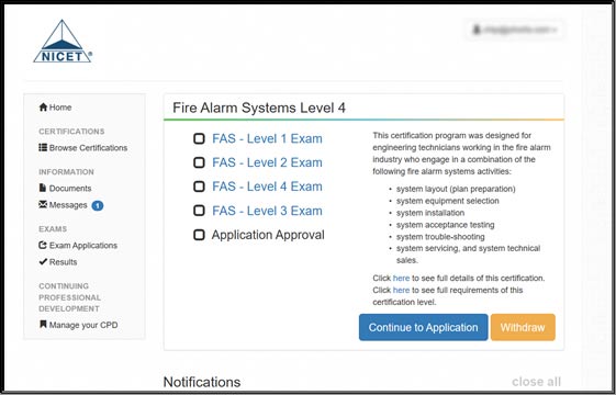 NICET's new online portal - Requirements